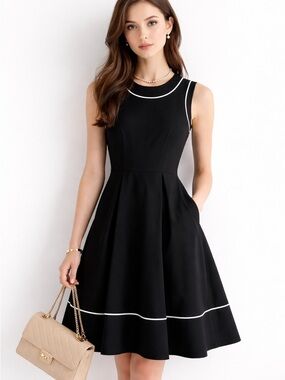 Kate Spade Hope Fit & Flare Dress Size 0 A-Line Old Money Brunch Sleeveless Twee